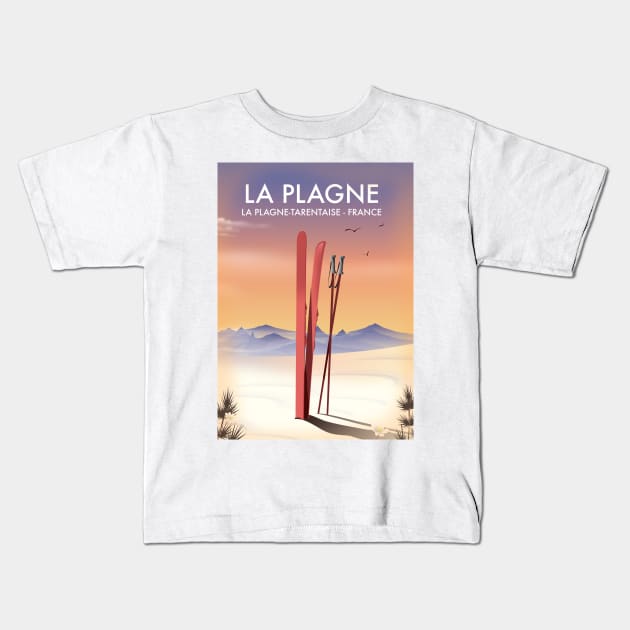 La Plagne ,La Plagne-Tarentaise, France ski Kids T-Shirt by nickemporium1